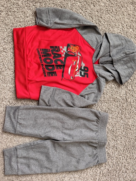 Disney Jumping Beans Other - LAST CHANCE* Cars Red & Gray Lightning McQueen Hoodie Set 12 months